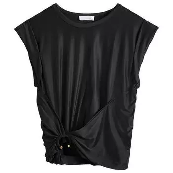 Топ Paco Rabanne Embellished T-Shirt, черный