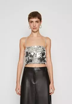 Топ ПАЙЕТКА Gina Tricot, серебро
