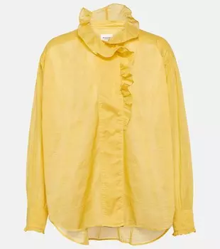Топ pamias из хлопковой вуали с оборками Marant Etoile, желтый