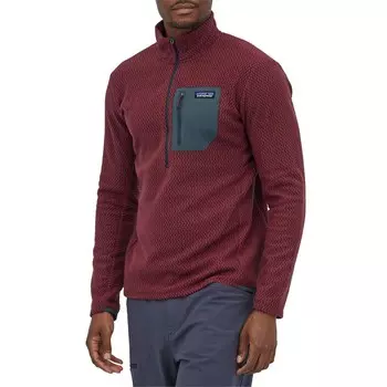 Топ Patagonia R1 с воротником на воздушной молнии, красный