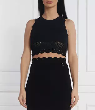 Топ Patrizia Pepe Cropped Fit, черный