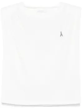 Топ Patrizia Pepe с аппликацией логотипа, белый