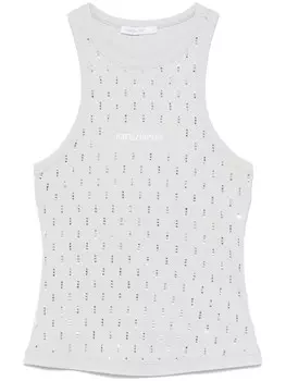 Топ Patrizia Pepe с вышитым логотипом, серебряный