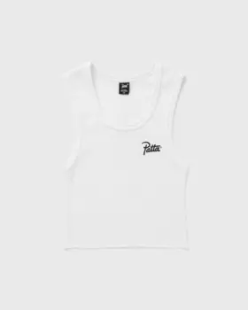 Топ Patta Cropped Waffle Tank Top, белый