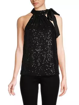 Топ Paula Mockneck с пайетками Ramy Brook, черный