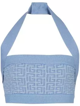 Топ PB Labyrinthe Monogram Balmain, синий