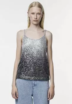 Топ PCDELPHIA Pieces, темно-серый