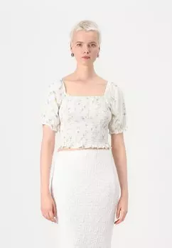 Топ PCEMANUELLE Pieces, кремовый