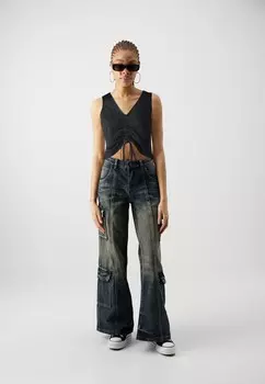 Топ PCKINDA CROPPED Pieces, черный