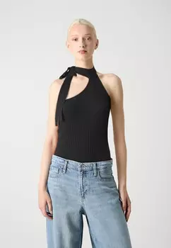 Топ PCMECCA HALTER NECK SCRAF Pieces, черный