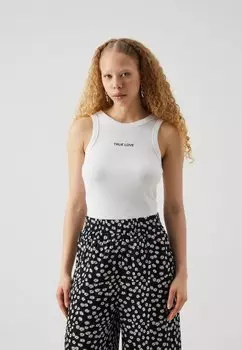 Топ PCMIKKA Pieces, белый