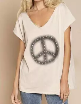 Топ Peace бежевого цвета POL