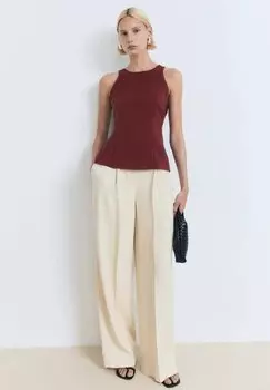 Топ PEPLUM Z KONIERZEM HALTER - Blouse Mango, бургундия