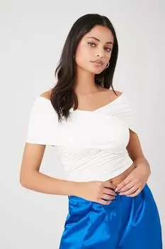 Топ-перекресток с открытыми плечами Forever 21, белый