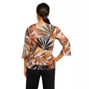 Топ Petite Alfred Dunner Skin с тропическими рукавами 3/4 Alfred Dunner