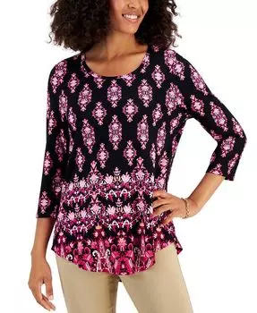 Топ Petite Romona с круглым вырезом JM Collection, черный