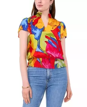 Топ Petite с разрезом и присборенным краем с цветочным принтом Sam & Jess, мультиколор