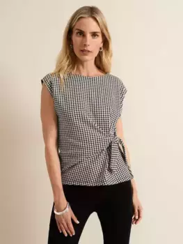Топ Phase Eight Halsey Houndstooth, цвет black/ivory