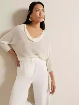 Топ Phase Eight Malti Fine Knit Cowl Neck, слоновая кость