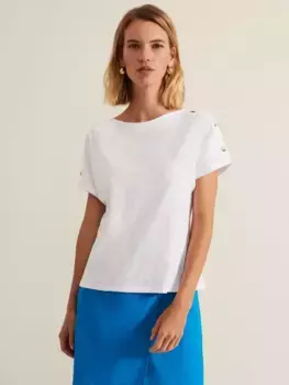 Топ Phase Eight Suzie Button Detail, белый