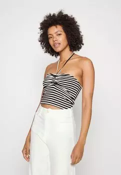 Топ Pieces, черный/ярко-белый