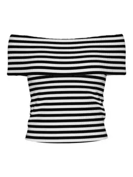 Топ PIECES LAYA, черный/белый