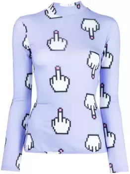 Топ Pixel Middle Finger Natasha Zinko, фиолетовый