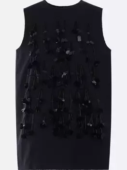 Топ Plan C, украшенный пайетками, черный