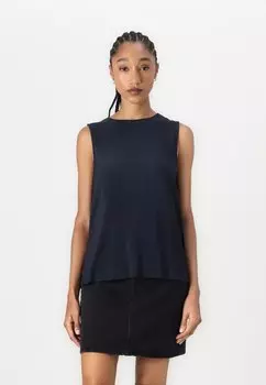 Топ PLISSEE CREW NECK TOM TAILOR, темно-синий