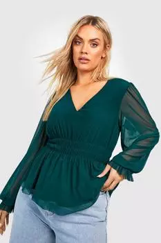 Топ plus с башкой Boohoo, зеленый