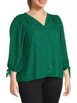 Топ Plus с геометрическим принтом Renee C., зеленый