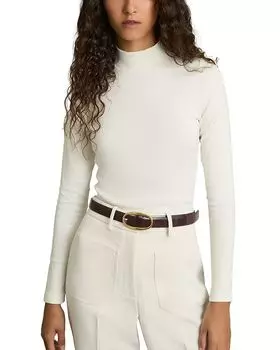 Топ Polly Ribbed Roll Neck REISS, белый