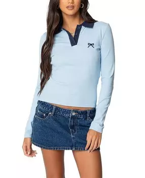 Топ-поло Edikted с контрастным бантом, синий