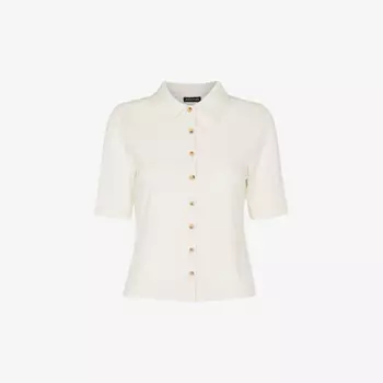 Топ-Поло Grace из эластичного трикотажа в рубчик Whistles, бежевый