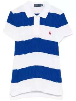Топ-поло Polo Ralph Lauren с косичной вязкой, белый