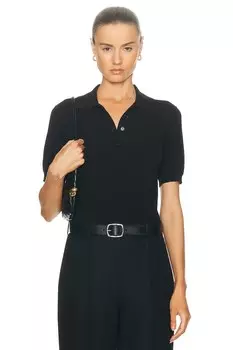 Топ-поло с короткими рукавами Burberry, черный