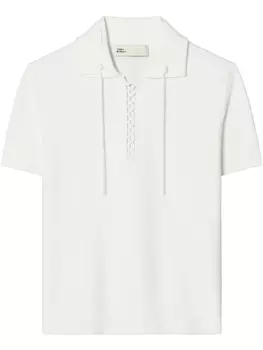 Топ-поло Tory Burch со шнуровкой, белый