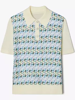 Топ-поло Tory Burch T Monogram, синий