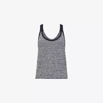 Топ полосатый топ Vince, черный