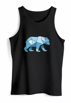 Топ POLYGON GRAFIK BR OUTDOOR FASHION TIERMOTIV WANDERN GEOMETRIC STYLE MUSKEL Neverless, черный