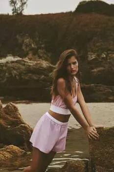 Топ поплин в контрастную полоску Zara, розовый / белый