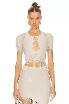 Топ Poster Girl Urchin Shapewear Fringe, белый