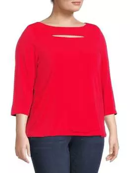Топ Premise плюс с вырезом лодочкой, красный