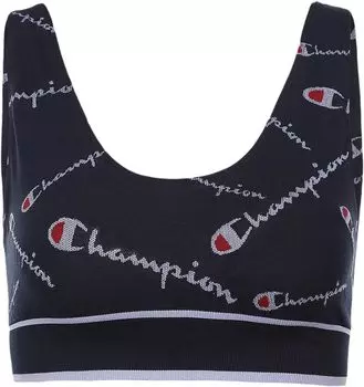 Топ Print Sweatshirt Bralette Champion, цвет Tossed Script Navy