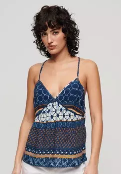 Топ PRINTED CAMI Superdry, синий