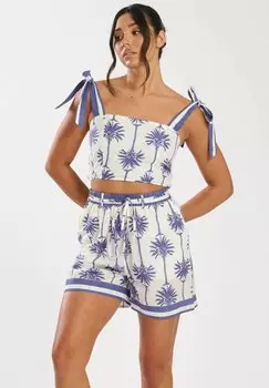 Топ PRINTED TIE SHOULDER South Beach, белый