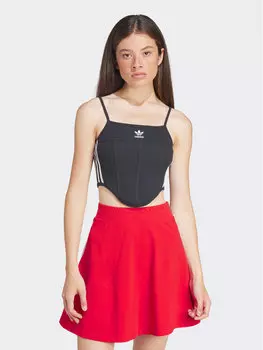 Топ приталенного кроя Adidas, черный