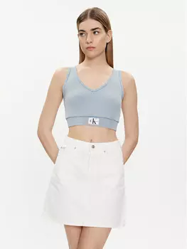 Топ приталенного кроя Calvin Klein Jeans, голубой