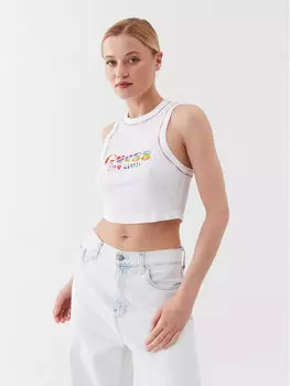 Топ приталенного кроя Guess, белый