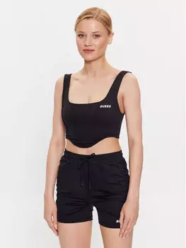 Топ приталенного кроя Guess, черный